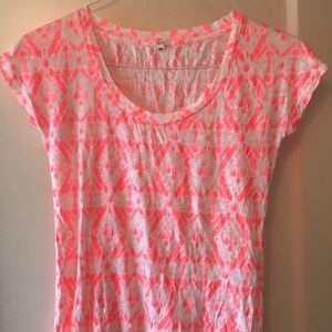 JCrew Neon Coral print t shirt